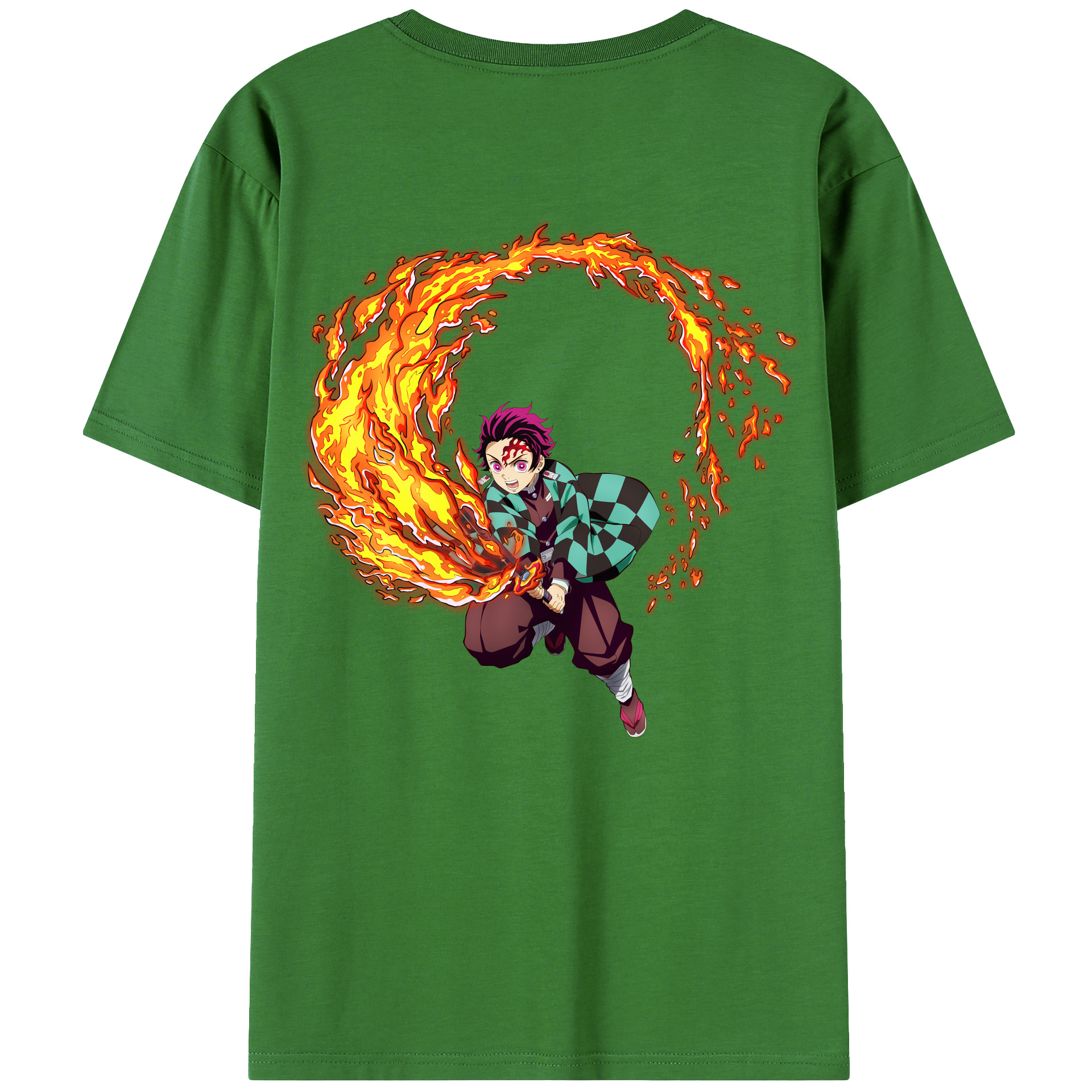 （画像用） 鬼滅の刃 竈門 炭治郎／かまど たんじろう Kamado Tanjirou レディース半袖Tシャツ(バックプリント)